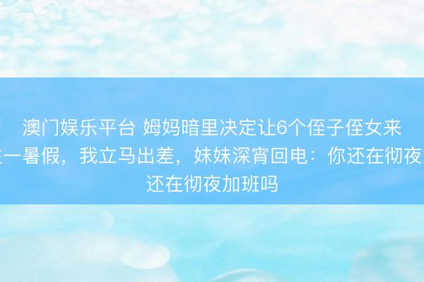 澳门娱乐平台 姆妈暗里决定让6个侄子侄女来我家住一暑假，我立马出差，妹妹深宵回电：你还在彻夜加班吗