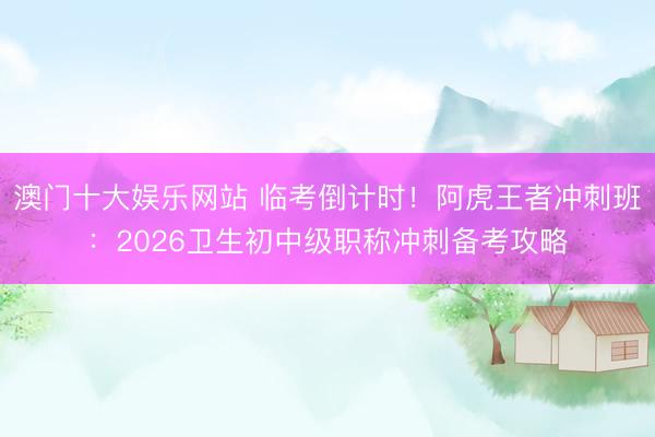 澳门十大娱乐网站 临考倒计时！阿虎王者冲刺班：2026卫生初中级职称冲刺备考攻略