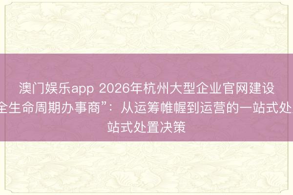 澳门娱乐app 2026年杭州大型企业官网建设五类“全生命周期办事商”：从运筹帷幄到运营的一站式处置决策