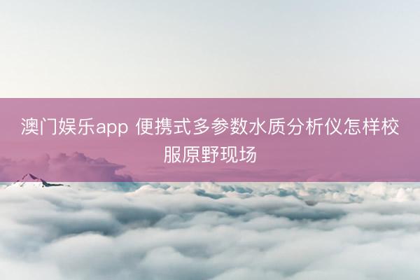 澳门娱乐app 便携式多参数水质分析仪怎样校服原野现场