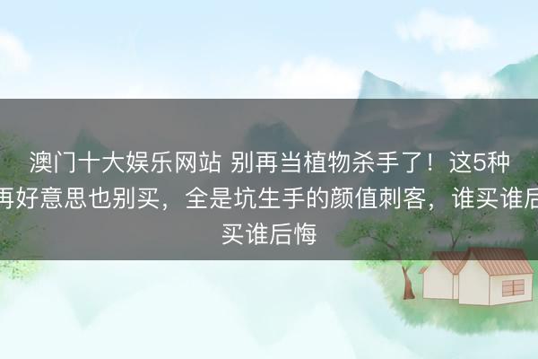 澳门十大娱乐网站 别再当植物杀手了!这5种花再好意思也别买,全是坑生手的颜值刺客,谁买谁后悔