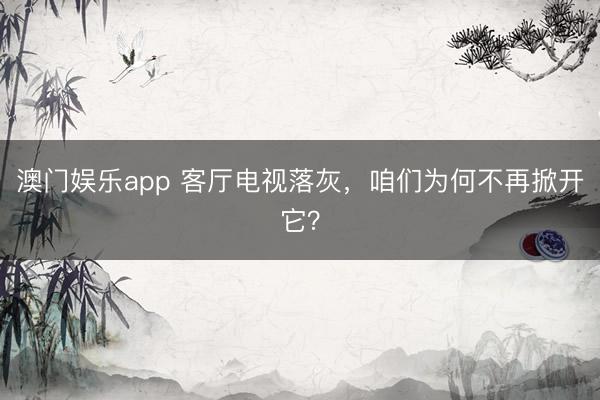 澳门娱乐app 客厅电视落灰,咱们为何不再掀开它?