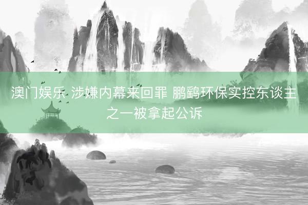 澳门娱乐 涉嫌内幕来回罪 鹏鹞环保实控东谈主之一被拿起公诉