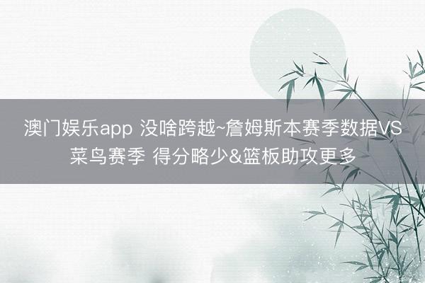 澳门娱乐app 没啥跨越~詹姆斯本赛季数据VS菜鸟赛季 得分略少&篮板助攻更多