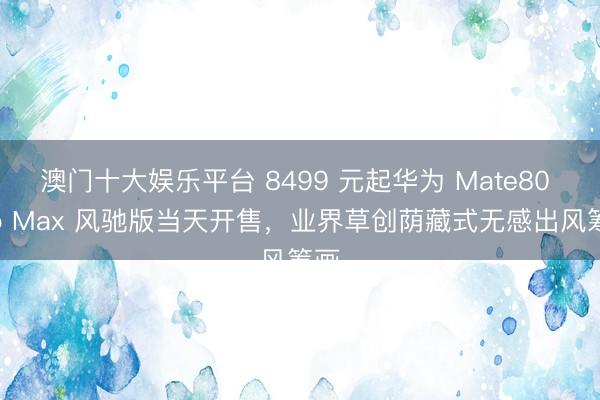 澳门十大娱乐平台 8499 元起华为 Mate80 Pro Max 风驰版当天开售，业界草创荫藏式无感出风筹画