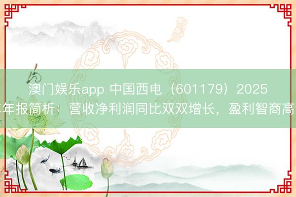 澳门娱乐app 中国西电（601179）2025年年报简析：营收净利润同比双双增长，盈利智商高涨