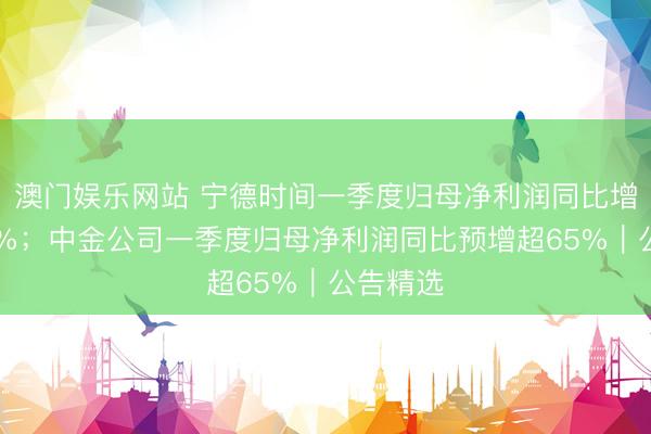 澳门娱乐网站 宁德时间一季度归母净利润同比增长超48%；中金公司一季度归母净利润同比预增超65%｜公告精选