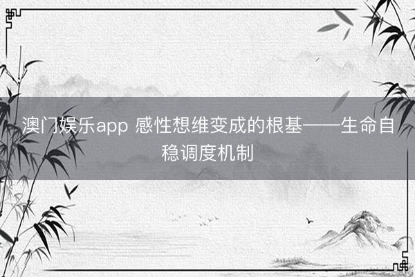 澳门娱乐app 感性想维变成的根基——生命自稳调度机制