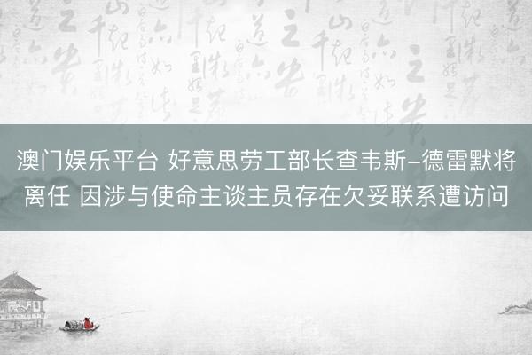澳门娱乐平台 好意思劳工部长查韦斯-德雷默将离任 因涉与使命主谈主员存在欠妥联系遭访问